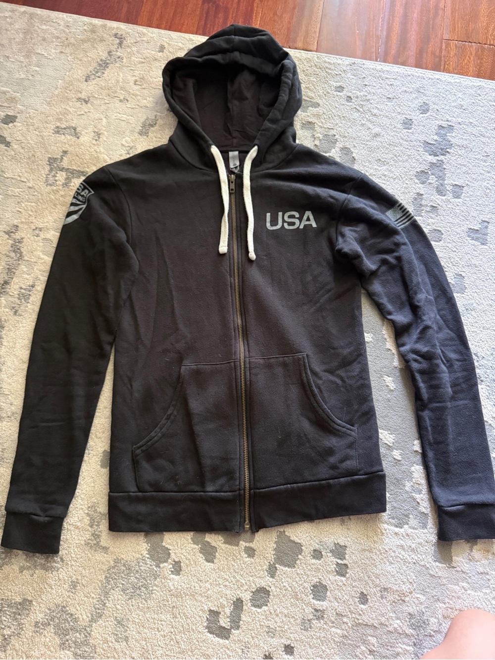 Next Level Apparel Black USA Cycling Zip-Up Hoodie